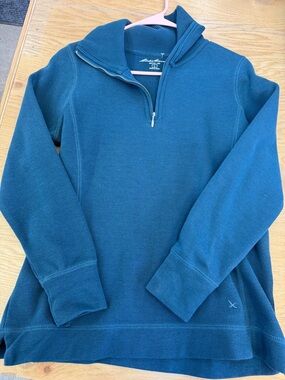 Eddie Bauer Teal Blue Half-Zip Pullover Sweatshirt